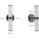 Resin Imitation Marble Texture Wall Light with Black Iron Metal Frame,Set of 2,Elegant Lighting Fixtures for Hallways,Bathrooms,and Bedrooms (Only Indoor)