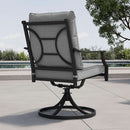 7 Piece Patio Dining Set For 6 With Swivel Chairs And Olefin Cushions
