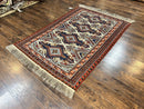 Russian Soumak Rug 6x8, Wool Handmade Antique Kilim Carpet, Multicolor 6 x 8 Geometric Medallions Caucasian Rug, Medium Size