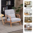 Mid-Century Modern Accent Chair, Arm Chair Living Room Chairs with Pillow Upholstered Reading Chair with Solid Wood Frame &  Living Room Bedroom Balcony (Antique Dark Grey)