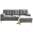 82.6' Modern Sectional Sofas Couches Velvet L Shaped Couches for Living Room, Bedroom(Old SKU:SG000980AAE), Light Grey