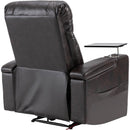 Premium Power Recliner with Storage Arms, Cupholders, Swivel Tray Table and Cell Phone Stand, Brown PU Leather, 35'' x 29.9'' x 41.2''