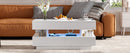 U-Can Lift-Top Coffee Table with 2 Drawers, Modern Coffee Table with Adequate Hidden Compartment, Multi-Functional Lift-Top Coffee Table with High-Gloss Finish for Living Room