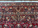 Persian Sarouk Rug 10x10, Square Persian Carpet, Red, Floral, Antique