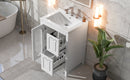 24' Bathroom Vanity with Sink, Bathroom Vanity Cabinet with Two Drawers and Door, Adjustable Shelf, Solid Wood and MDF, White (Old Sku:WF309411AAK)