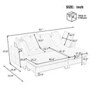 Black Upholstered 83' L-shaped Sectional Sofa with Storage, Movable Ottoman, and Six Throw Pillows