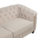 Modern Velvet Upholstered 3-Piece Sofa Set with Rubber Wood Legs in Beige