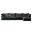 Slipcovered L Shape Sectional Long Sofa Couch, 4 Seater Sofa with Suppleness Armrests,Deep Seat Sofa with 2 Big Pillows, Comfy Couch for Living Room, Apartment, Gray
Corduroy Fabric