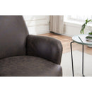 PU leather Swivel Barrel Chair, Swivel Accent Chairs Armchair for Living Room, Reading Chairs for Bedroom Comfy, Round Barrel Chairs with Gold Stainless Steel Base (Brown)