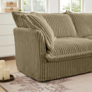 Set of 2 Slipcovered Armchairs,Deep Seat Accent Chair Set for Living Room, Reading Room, Bedroom and Working Spaces,Armchair Sets with Large Soft Pillows,Camel Corduroy Fabric