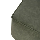 Square PU Leather Ottoman,Green