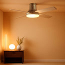 Smart Ceiling Fan 44 Inch Silver With Dimmable LED Light