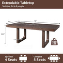 7-Piece Farmhouse Extendable Dining Table Set, 78 in Rustic Wood Table with 18 in Removable Leaf and 6 Upholstered Chairs for Dining Room