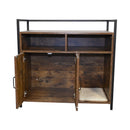 Rustic Brown Wooden Cat Litter Box Enclosure, Spacious Hidden Cat Litter Box with Scratching Mat Furniture for Bedroom, Bathroom, Living Room-31.9'x17.7'x31.4', 61 lbs