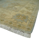 5.8x8.6 Traditional Silver, Beige and Brown Antique Style Hand knotted Oushak wool Area Rug