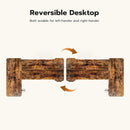 59 Inch Reversible L Shaped Electric Standing Desk Brown