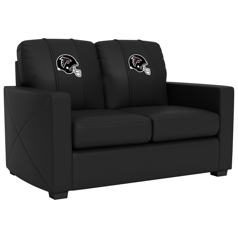 Silver Loveseat with Atlanta Falcons Helmet Logo