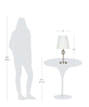 Catalina Modern Classic 3-Piece Floor and Table Lamp Combo Set, Brushed Nickel Metal Finish w/ Glass Font