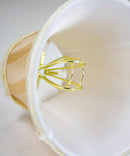 5"W x 4"H Set of 6 Beige/Eggshell Striped Chandelier Clip-On Premium  Lampshade