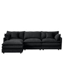 Modular Sectional Sofa, 105 Inch L Shaped Couch Set, Comfy Cloud Couches with Movable Ottoman, Black Chenille