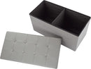 Storage Ottoman Bench 30 Inch Gray Removable Divider
