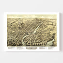 Vintage Map of Pawtucket, Rhode Island 1877