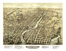 Vintage Map of Pawtucket, Rhode Island 1877