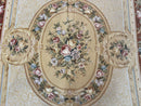 Needlepoint Rug 8x10, Aubusson Savonnerie European Carpet, Floral, Elegant