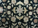 9' X 12' Vintage Handmade Fine Chinese Oriental Floral Wool Rug Silk Black