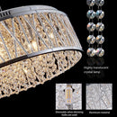Modern Crystal Chandelier 18.9 Inches Aluminum+Iron Round Ceiling Light Flush Mount Ceiling Light Fixture for kitchen Island Dining Bedrooms and Hallway