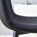 Modern Black PU Bar Chair Set - Rounded Backrest, Comfortable Design, Multiple Colors
