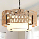 Boho Rattan Chandelier Pendant Light Natural Finish