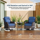 Comfortable Wicker Swivel Rocker Chairs With Side Table