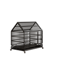 48 Inch Heavy Duty Dog Crate with Wheels, Folding Metal Big Dog Cage for Large and Medium Dogs, Cage with a pointed roof and Removable Tray.
