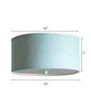 Moderne Flush Mount Conversion Kit 14"w Island Paradise Blue Drum Lampshade