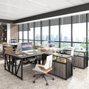 Gray L-Shaped Desk 55 Inch With Storage Cabinet For Office