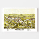 Vintage Map of Westerly, Rhode Island 1877