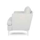 Upholstered Fabric Club Chair with Iron Legs, Beige
