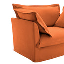 Modern Slipcovered 2-Seat Sofa Couches for Living Room, 2 Seater Sofa, Plain Chenille Deep Seat Sofa with Upholstered Cushion&Detachable Cover, Comfy Sofa Couch for Small Space, Apartment,Orange