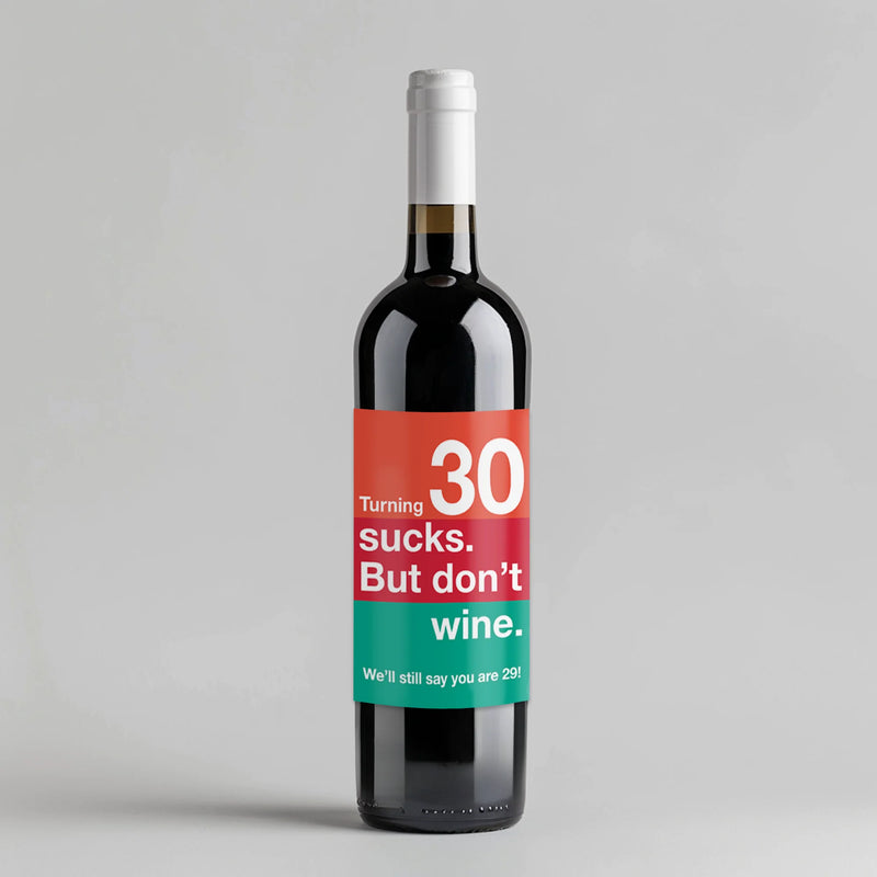 Turning 30 Birthday Wine Label