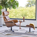 Saddle Leather Adjustable Headrest Reclining Chair