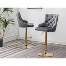 Adjustable Swivel Bar Stool With Nailhead Trim (Set of 2)