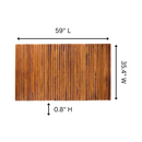Spokane Extra Large Oiled Teak Shower and Bath String Mat with Rubber Footing 59″ x 35″