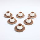 Dunes - Espresso /Turkish Coffee Cups, (12-Pc)- Brown & Gold