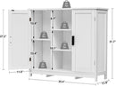 White Storage Cabinet With 2 Doors And 4 Adjustable Shelves