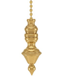 Beaded Knob Fan Pull 1.5"h Polished Brass Base Chain