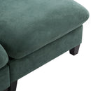 Upholstered Sectional Sofa with Movable Ottoman and Storage in Green Chenille, 83 Inch