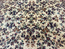 Antique Karastan Rug 8.8 x 12 Lanamar Floral Ivory Kirman Wool Discontinued