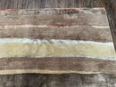 Modern Tibetan Rug 8x11 Nepali Carpet, Shiny Velvely Soft Wool and Silk, Contemporary Hand Knotted Rug, Striped Design, Wool Area Rug 8 x 11