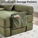 Olive Green Corduroy Premium Modular Sleeper SofaBed